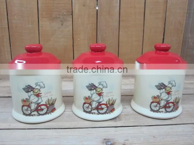 Storage type chef design ceramic food grade storage jar