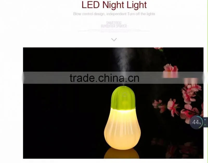 350ml ultrasonic mini cool mist humidifier with led nightlight for hot summer