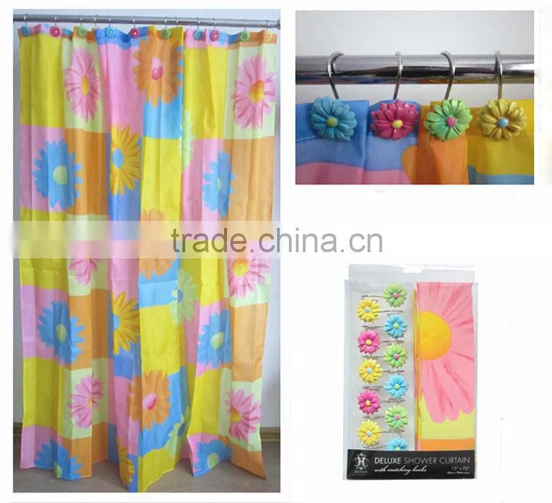 eco-friendly and rainbowl bath PEVA shower curtain