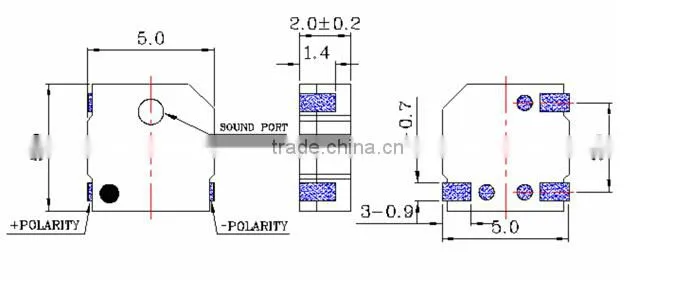 SMT5050 promotion popular cheaper 80mm 75dB 3V passive SMD buzzer (FBELE)