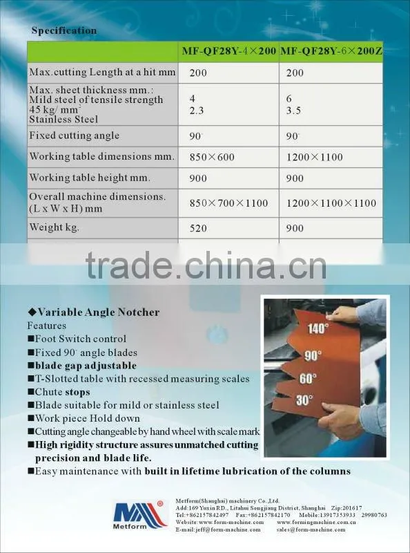 Discount promotional hydraulic angle notching machine