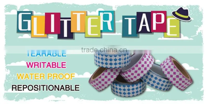 Custom printed glitter adhesive tape star pattern