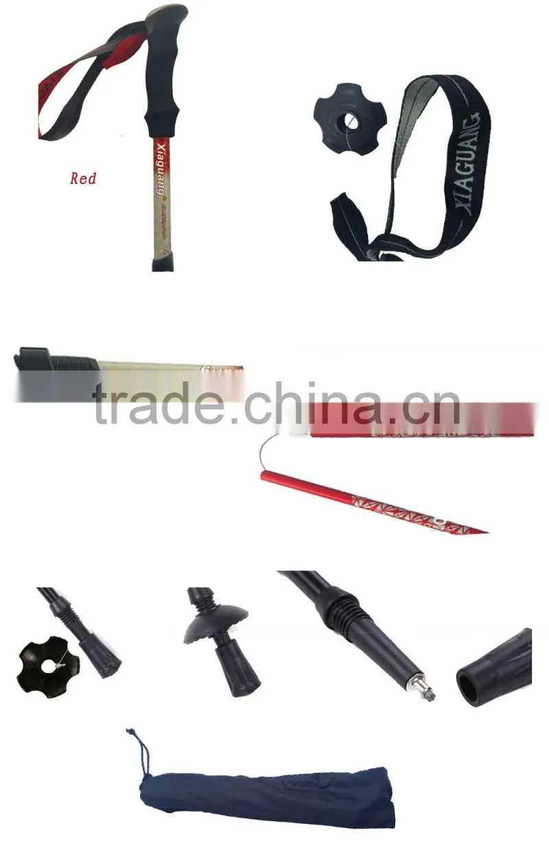 alumium7075 telescopic trekking pole nordic folding walking stick Hiking Stick