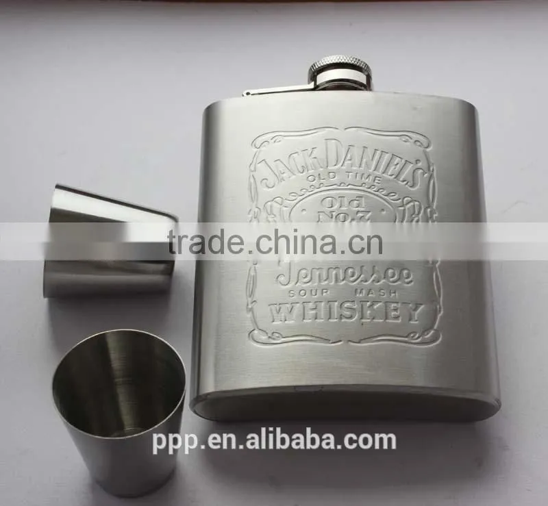 Jagermeister hip flasks/ embossed mini hip flask/ unique hip flask