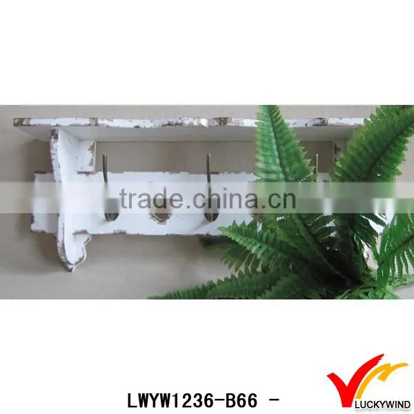 french farmhouse white shabby wood wall rack