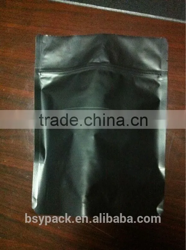 Three side sealed foil packaging bag with zipper