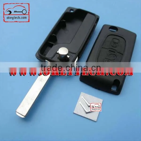 OkeyTech Citroen 2 button flip case without groove blade and battery place CE0523 for citroen key shell for citroen