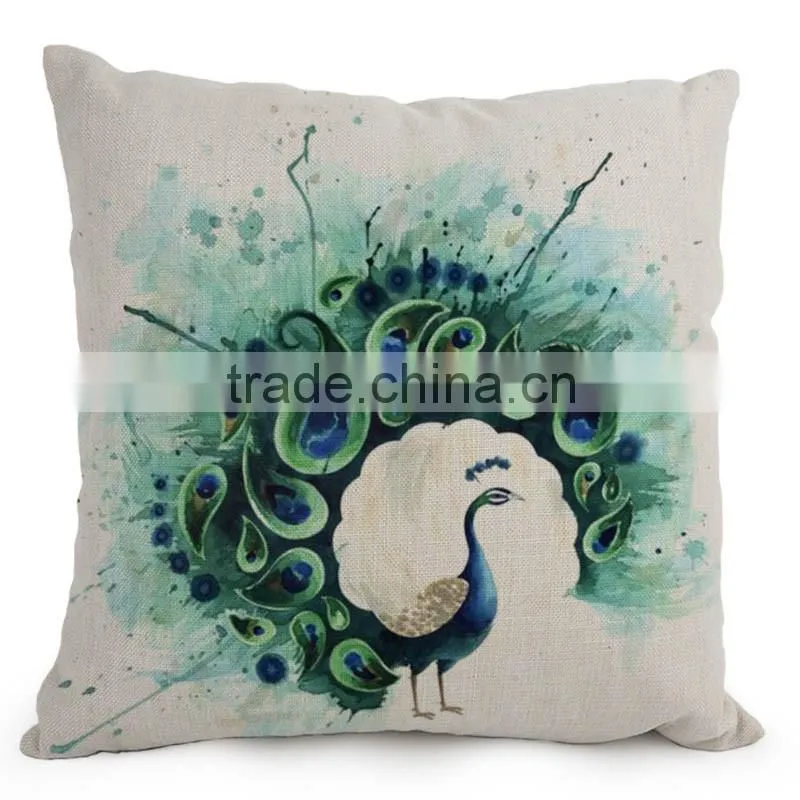 Luxury Peacock Feather Cushion Covers 45X45cm High Level Pillows Covers Unique Throw Pillows Cases Sofa Bedroom Gift