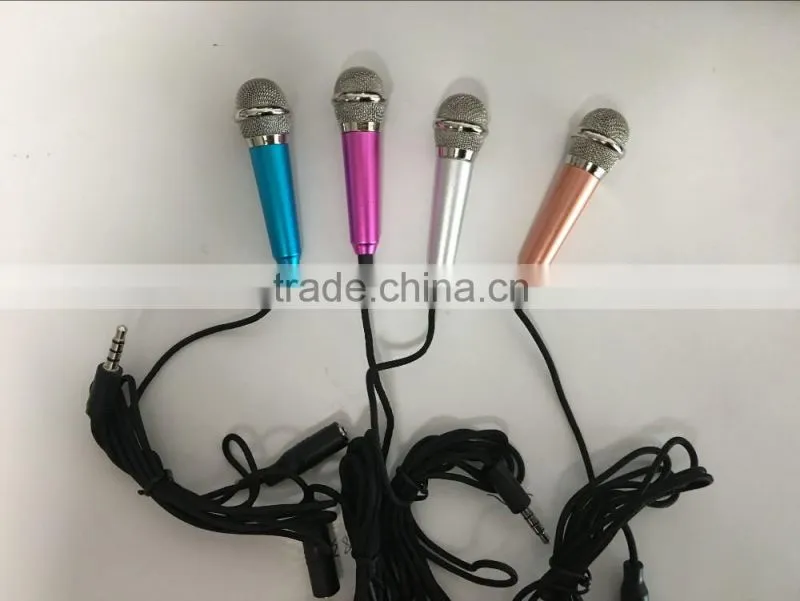 Mini Condenser Microphone Karaoke Voice Recording Mobile Phone Computer Sing Miniature Mic Microphone wholesale
