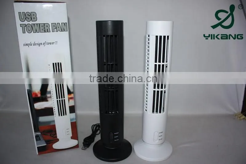 2015 Summer YK-1208 Classic Black / White Mini Portable USB 5V Plastic Tower Fan