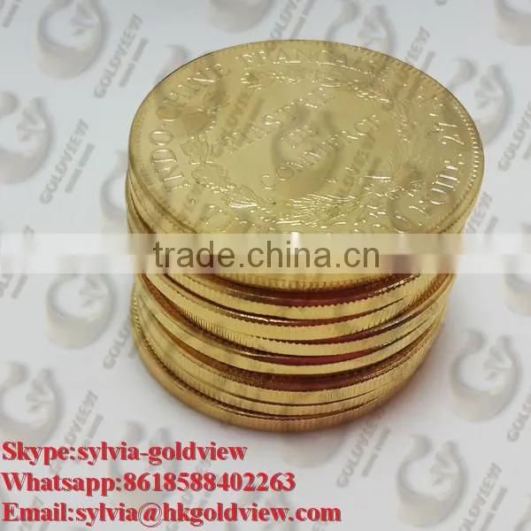 Custom gold coin/challenge coin/gold plated tungsten coin/Gold tin alloy plating for variety use made in China