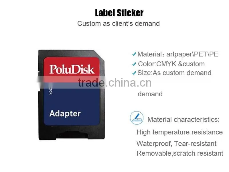 2016 Hot Sale Heat Resistant Customize Logo Label For Memory Card