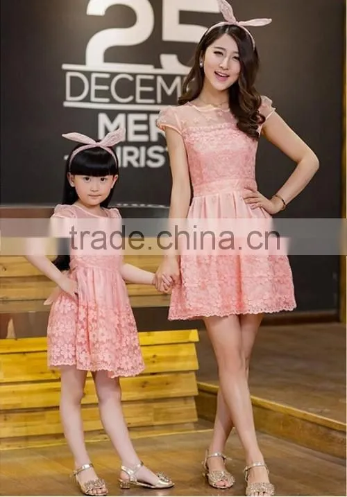 2015 Wholesale Mother And Daughter Dress Profession Factory Selling Cheaper Hot China Family Dress