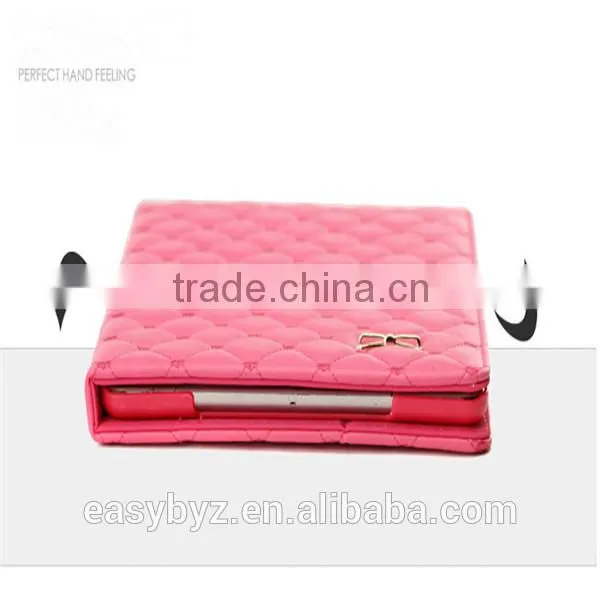 Rhombic cordate bow case for ipad,for ipad case,leather for ipad case
