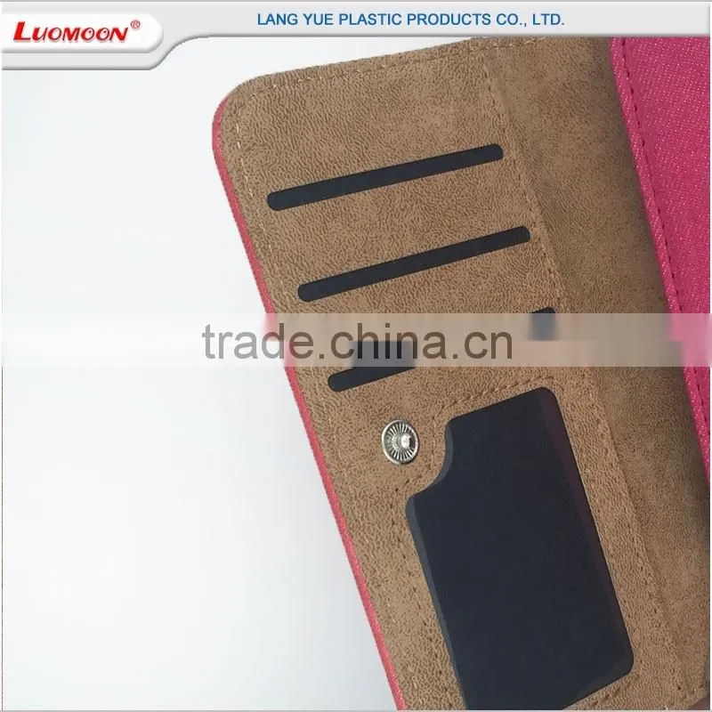 with ID card slot denim mobile phone leather flip cover case for oppo neo 7 a37