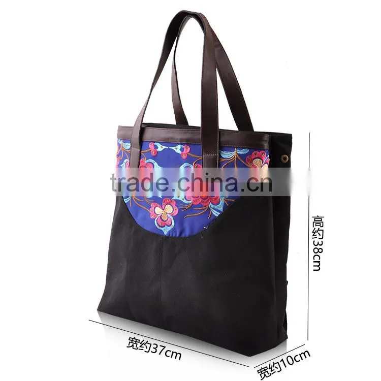 Luckybag Fancy Canvas Shopping hand bag wholesale women beautiful handbags,coloful lady shoulder bags
