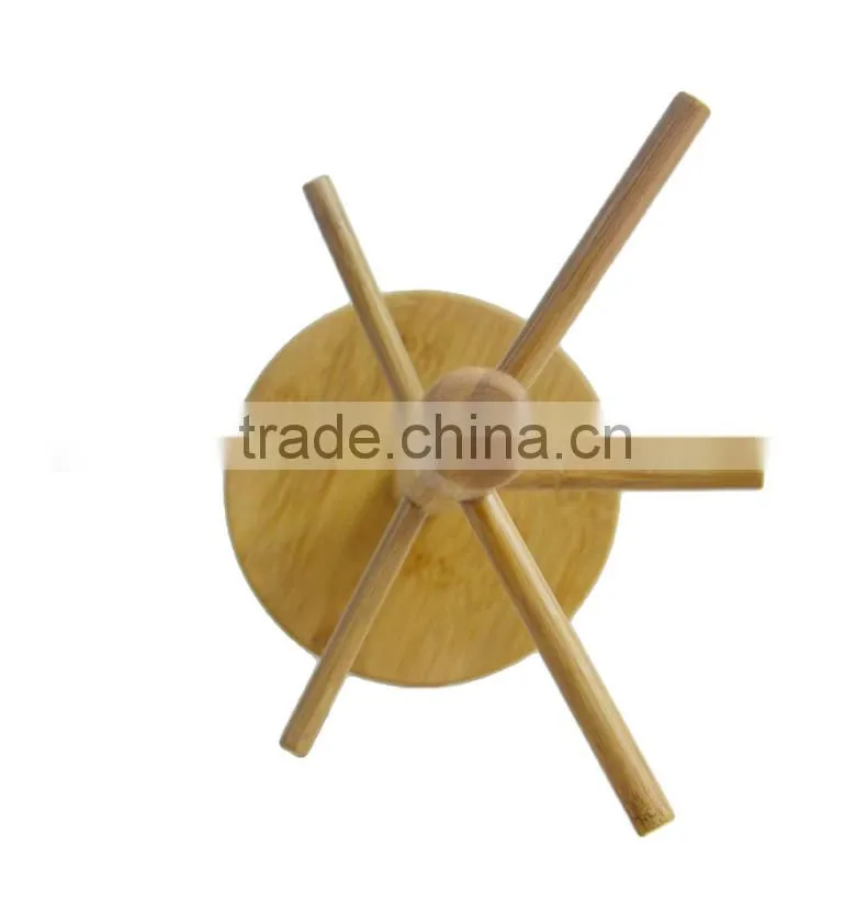 Bamboo 6 Cup Holder / Coffee Mug Stand / Mug Hanger Rack--Xingyuan