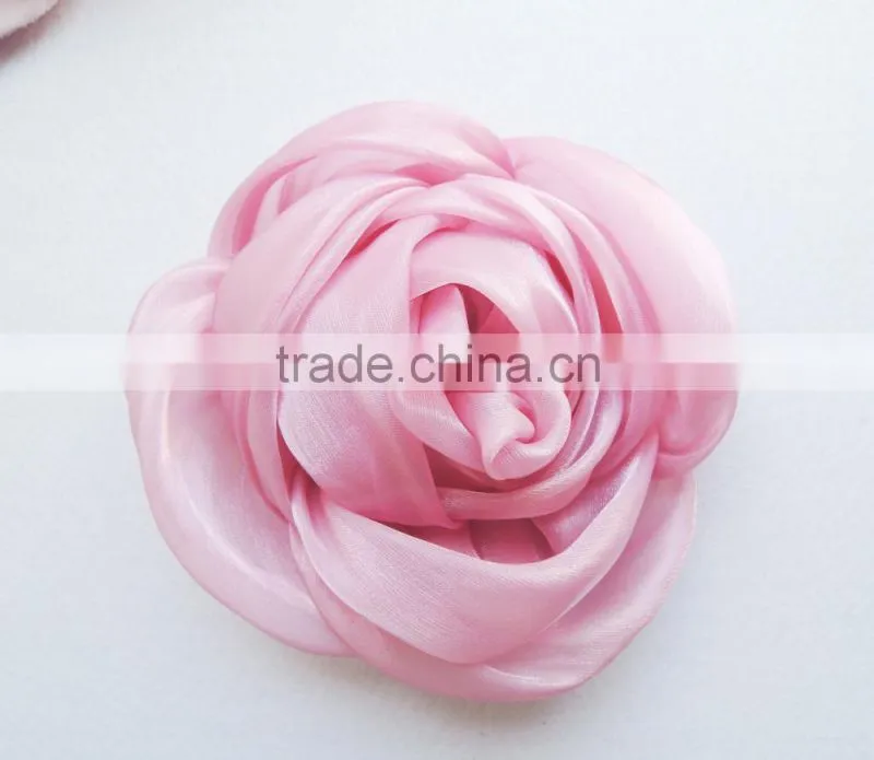 Supply Decorative Handmade Satin Ribbon Flowers giant layer trim flower hat and garment accessories