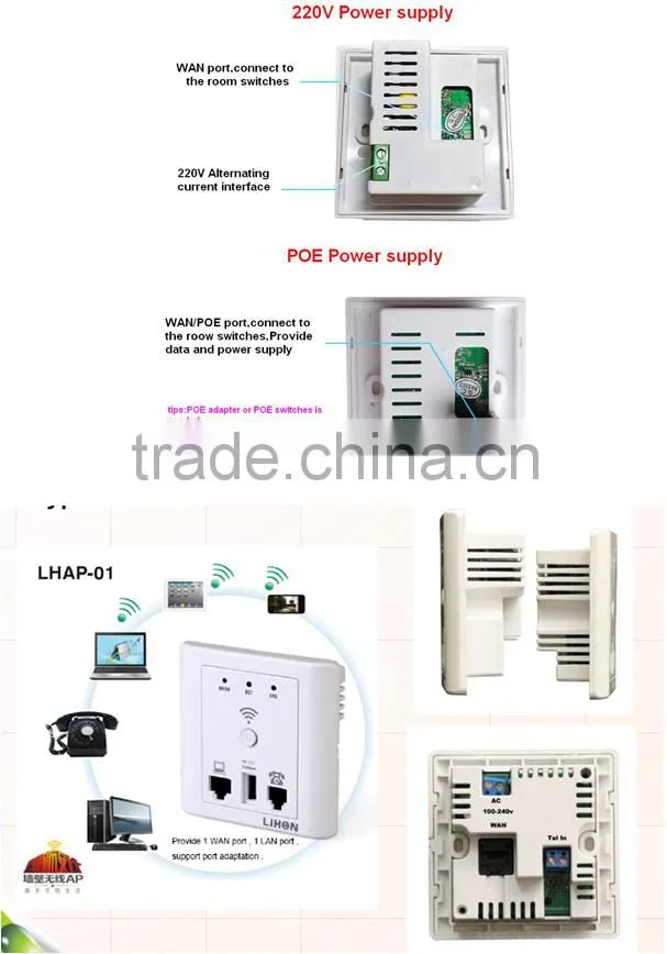 Wall mount wireless access point for hotel room