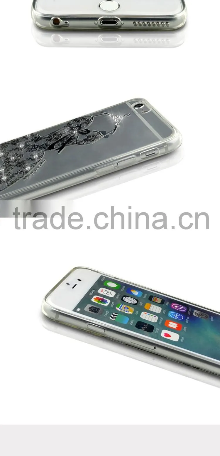 Low Price China Mobile Phone Electroplating Diomand TPU Back Cover Case for iPhone 6/6s Plus/7