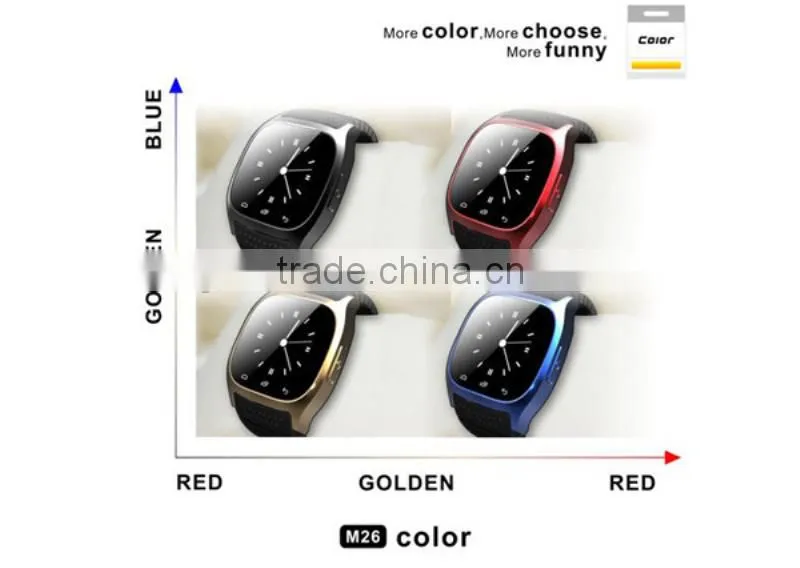M26 Bluetooth Smart Wrist Watch Phone , Media Control/Hands-Free Calls/Pedometer/Anti-lost for IOS Android iPhone Samsung LG