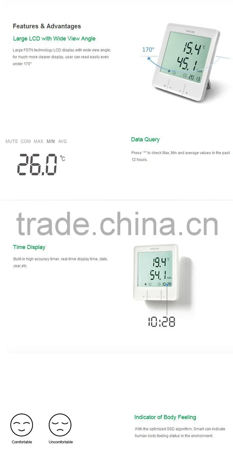 Desktop Wall Mount Precision Thermohygrometer Indoor Humidity Monitor Digital Temperature and Humidity Meter
