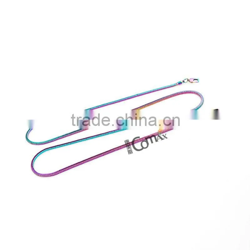 Long colorful decorative metal chain for bag