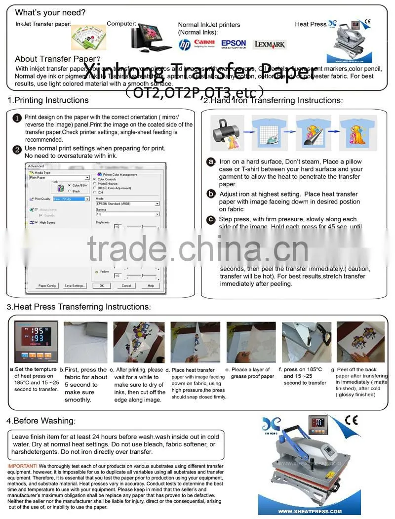 2015 Sublimation Transfer Paper