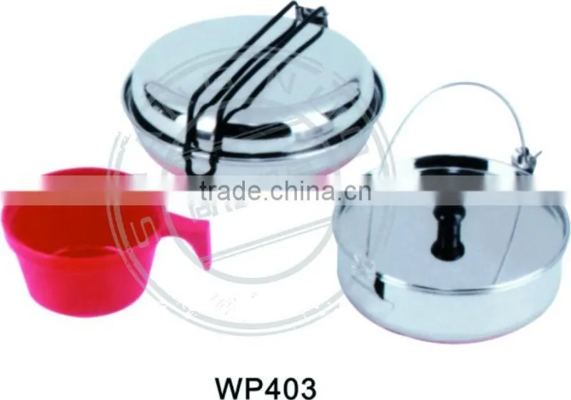 multi-purpose travel stainless steel cooking supplier set,cooking pot