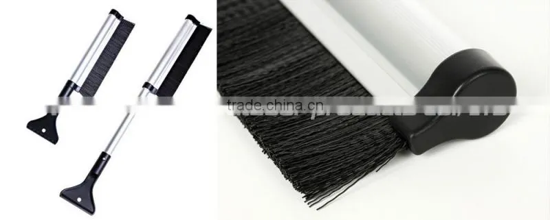 portable aluminum alloy snow brush with scraper