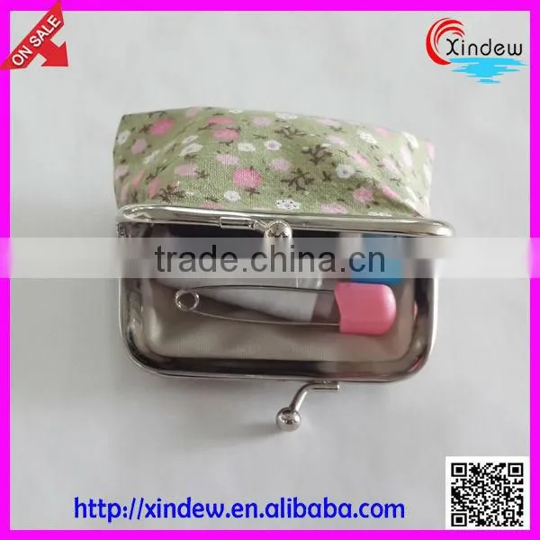 High quality cabinet and delicate mini sewing kit in fabric case