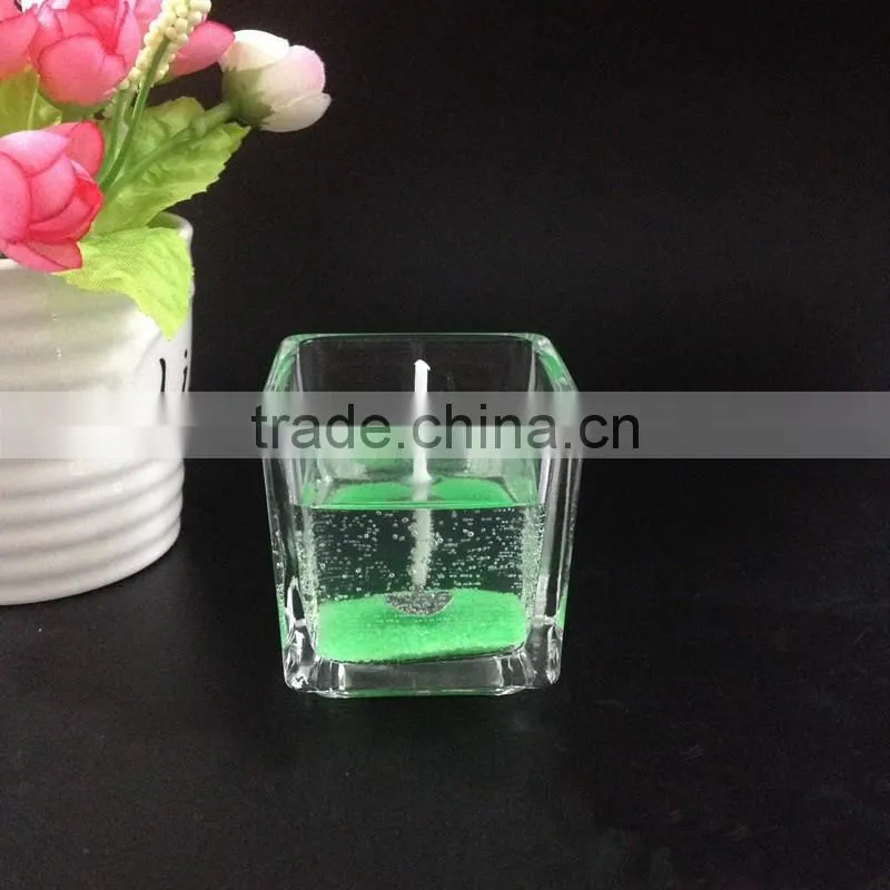 jelly candle,arts wax,fresh and romantic glass candle cup.Colorful candle