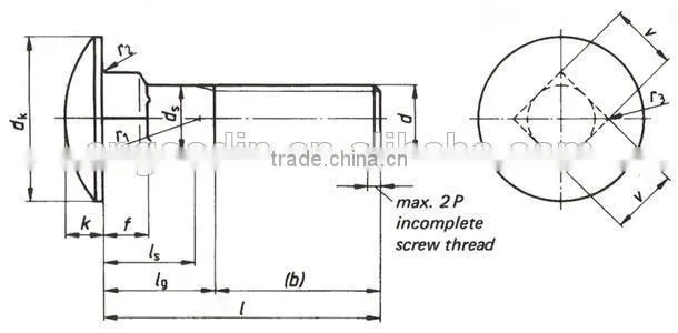 STAINLESS STEEL DIN603 BOLTS AND NUTS CARRIAGE BOLTS