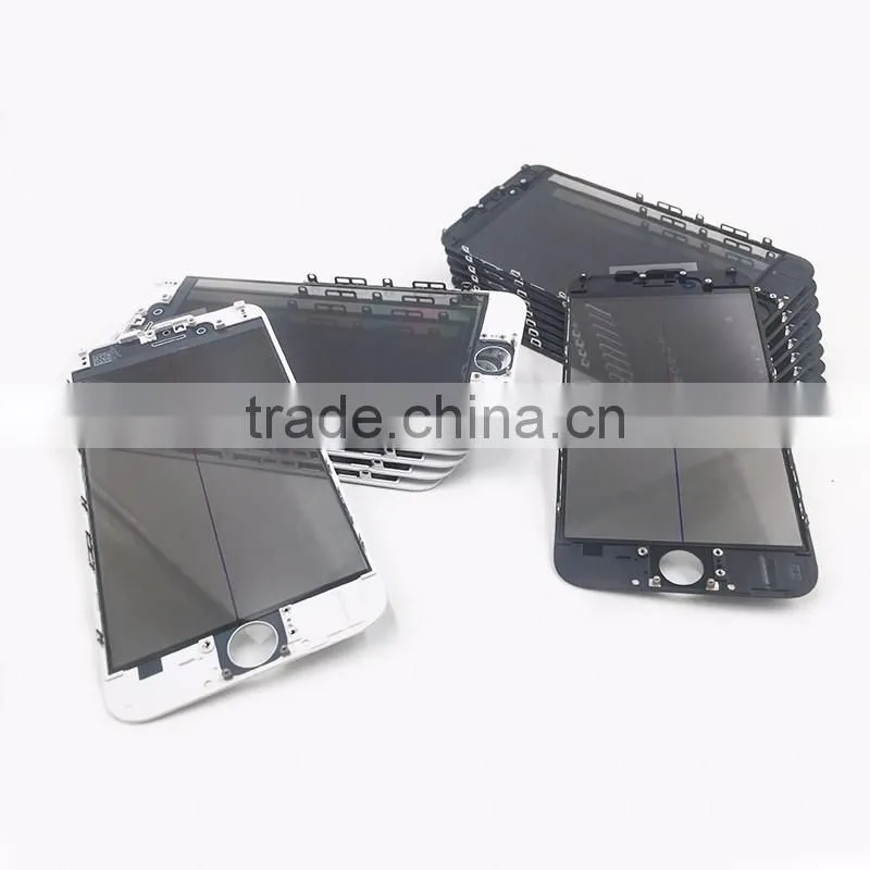 LCD front outer Glass with preinstalled frame cold Press frame +OCA Optical +Polrizer film For iPhone 6s for Iphone6s plus