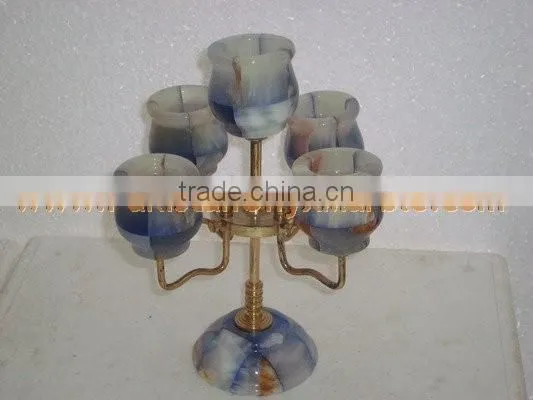 WholeSale 2017 New Design BEST POPULAR ONYX PATCH COLORED CANDLE HOLDERS STANDS