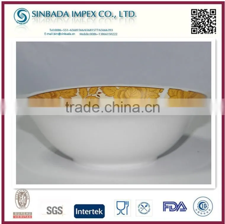wholesale high quality cheap white ceramic bowl with design