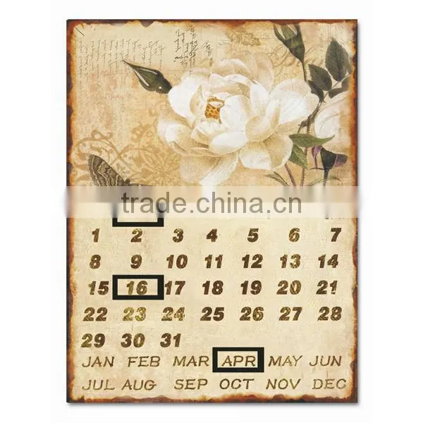 Decorative Vintage Metal Sign Antique Metal Plaque Calendar Metal Wall Plaque