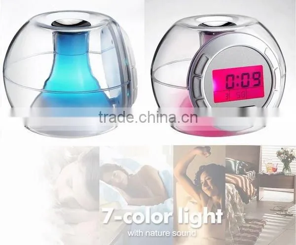 Natural sound LCD alarm clock