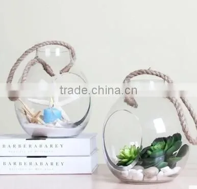 Wholesale glass candle holder, hanging glass ball candle holder
