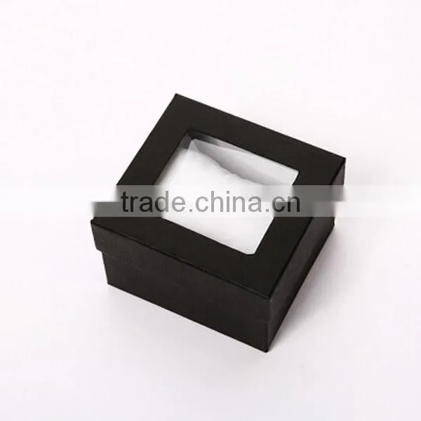 Paper watch gift box with clear window lid