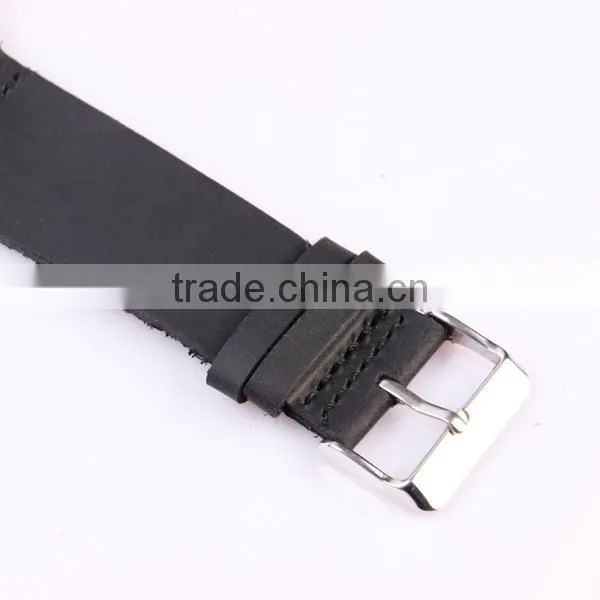 Custom logo watch mens retro ebony watches with leather strap