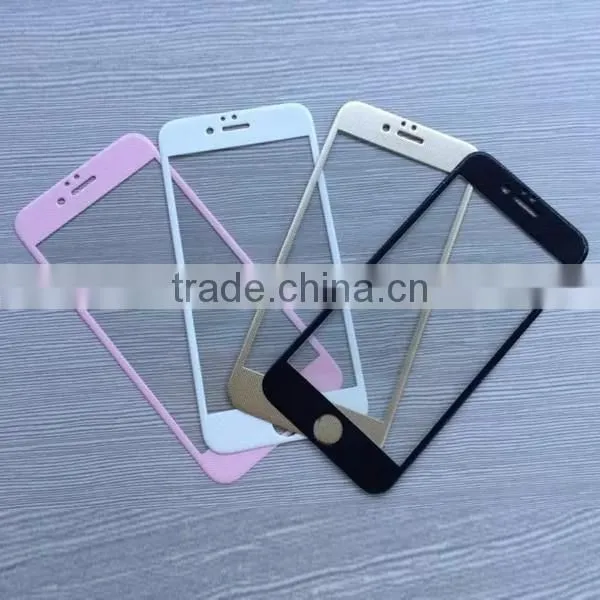 New style 3D carbon fiber full tempered glass screen protective film for iphone 6/plus, glass protective film