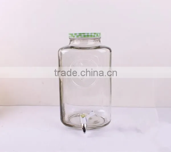 high quality clear glass beverage dispenser with tap