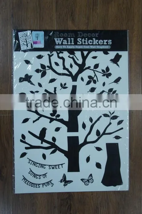 Black PVC Family Tree Self Adhesive Wall Decor Stickers