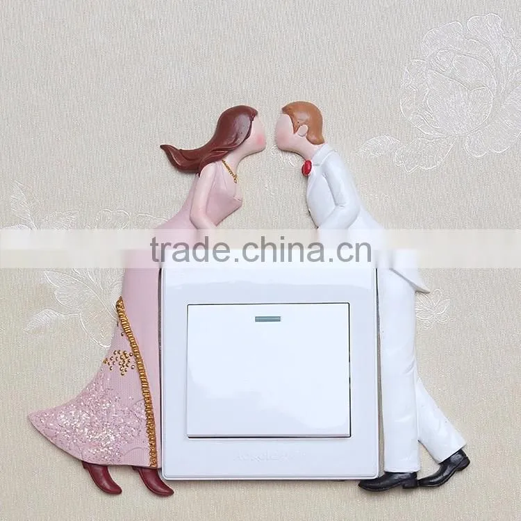Fashion wedding decorations resin bear wall switch sticker