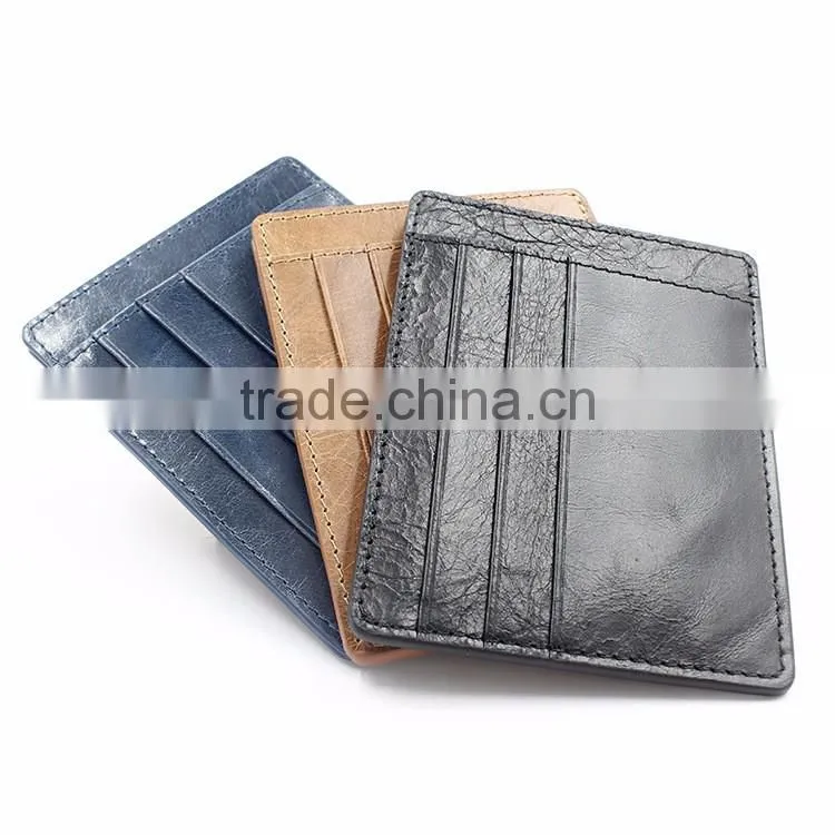 Oil wax slim card holder