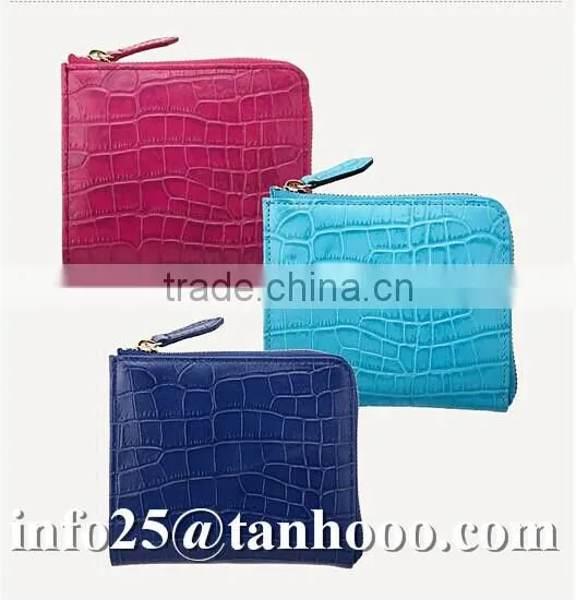 Sexy clip/crocodile leather women purse/leather coin bag