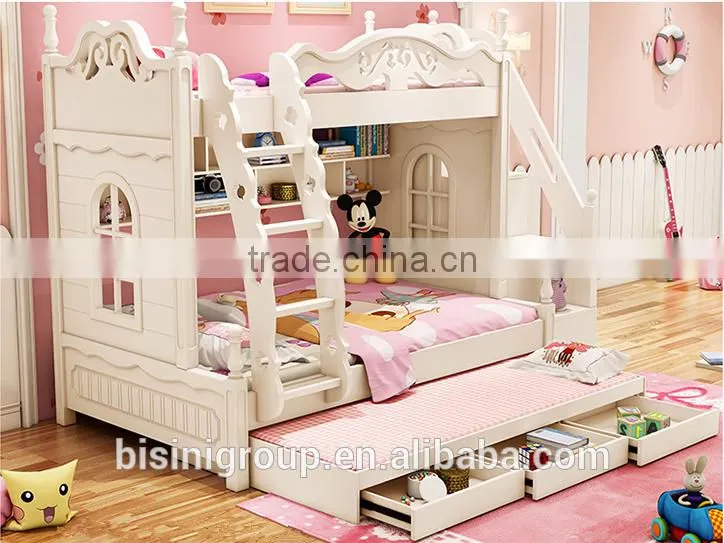 Wooden Kids Bunk Bed with Wardrobe Stairs Bedroom Furniture Bunk for Children Furniture