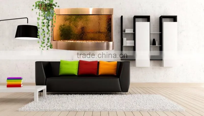 wall mounted water features indoor glass water fountain interior design for beauty salon