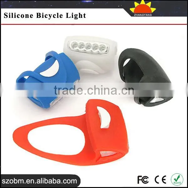 Colorful shell 7 LED 3*AAA Multi-function Strobe Light on Bike Safety Silicone Bicycle Front Rear Wheel Light